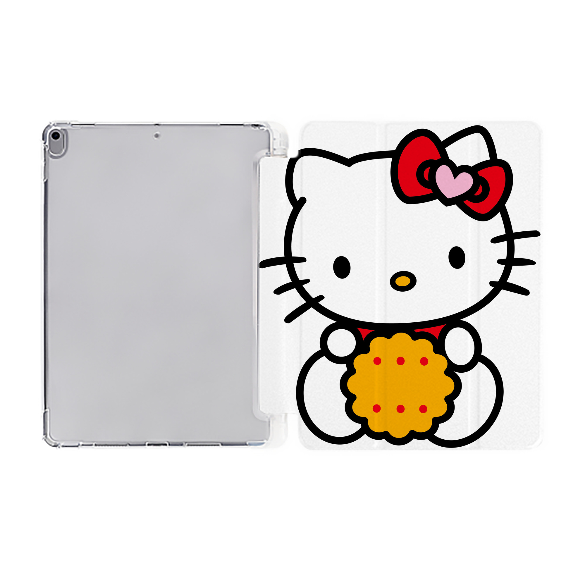 （画像用） Hello Kitty ハローキティ IPad ケース ペン収納付き 三つ折りスタンド PUレザー×シリコン 対応機種9.5/10.5/10.9インチ
